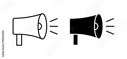 Promotion icons in black filled and outlined style