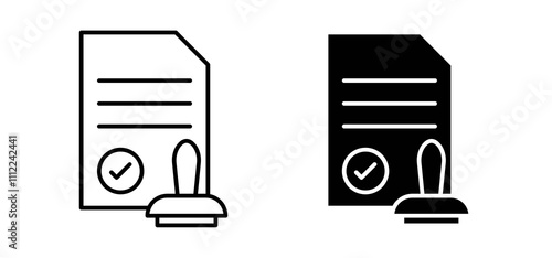 Approved document icons in black filled and outlined style