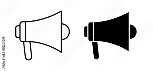 Loud Speaker icons in black filled and outlined style