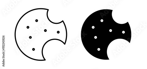 Cookie icons in black filled and outlined style