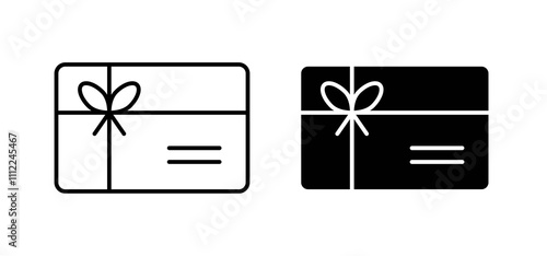 Gift card icons in black filled and outlined style