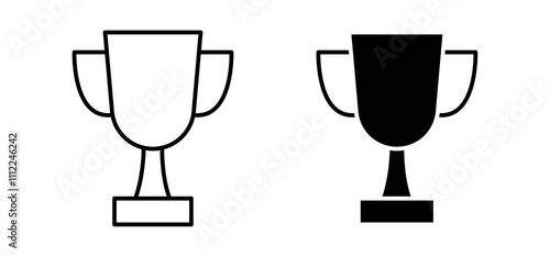 Trophy icons in black filled and outlined style