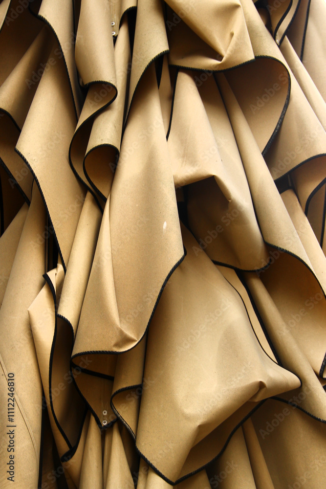 Obraz premium Abstract elegance in folded fabric, layers of texture and industrial design