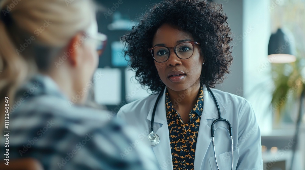 A healthcare professional explaining treatment options to a patient with a calm and reassuring demeanor, illustrating confidence and care A healthcare professional explaining treatment options to a patient with a calm and reassuring demeanor, illustrating confidence and care