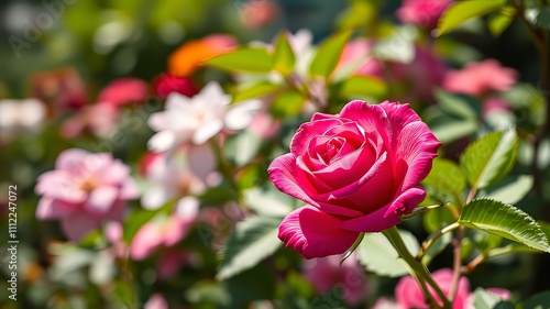 Close-up Magenta Rose, Summer Garden, Vivid Colors, Soft Focus