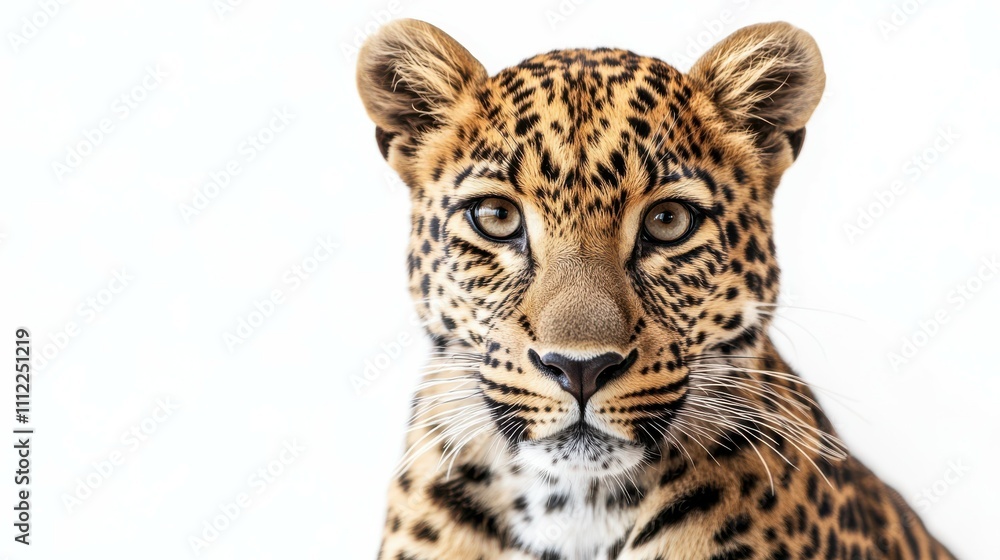 Leopard isolated on a white background, Leopard isolated on a white background,