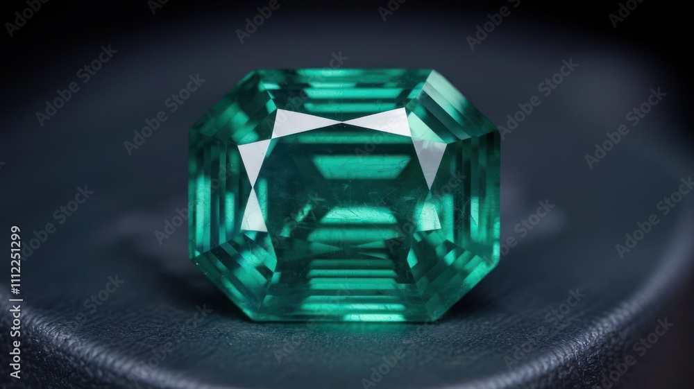 Emerald cut gemstone on dark background Emerald cut gemstone on dark background