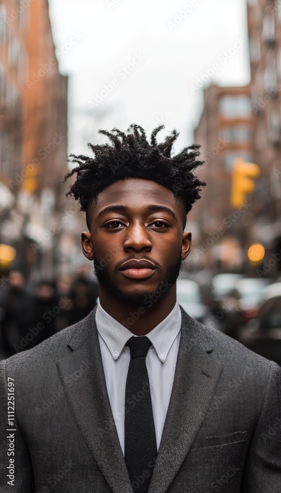 Portrait of a Confident Black businessman in City, Success, Ambition. Length 95 characters Portrait of a Confident Black businessman in City, Success, Ambition. Length 95 characters