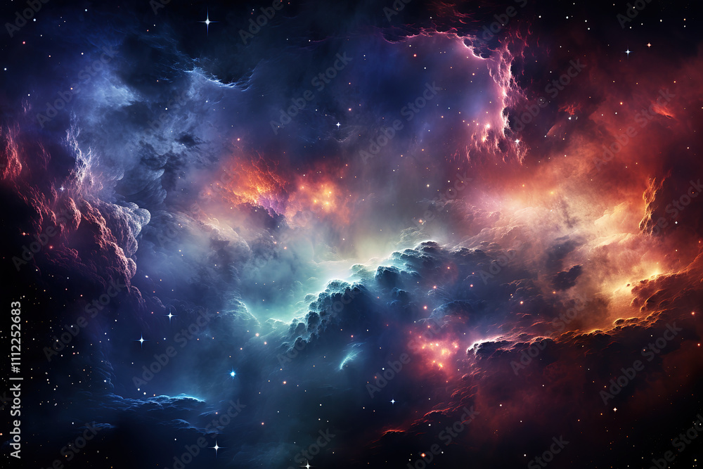 Naklejka premium Outstanding Star field and nebula in outer space