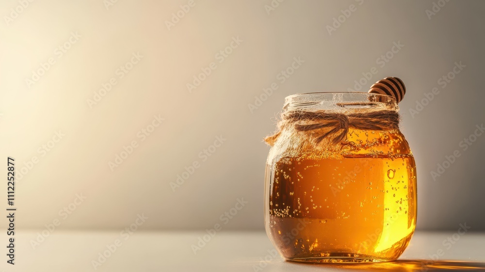 Honey in jar isolated on white background Honey in jar isolated on white background