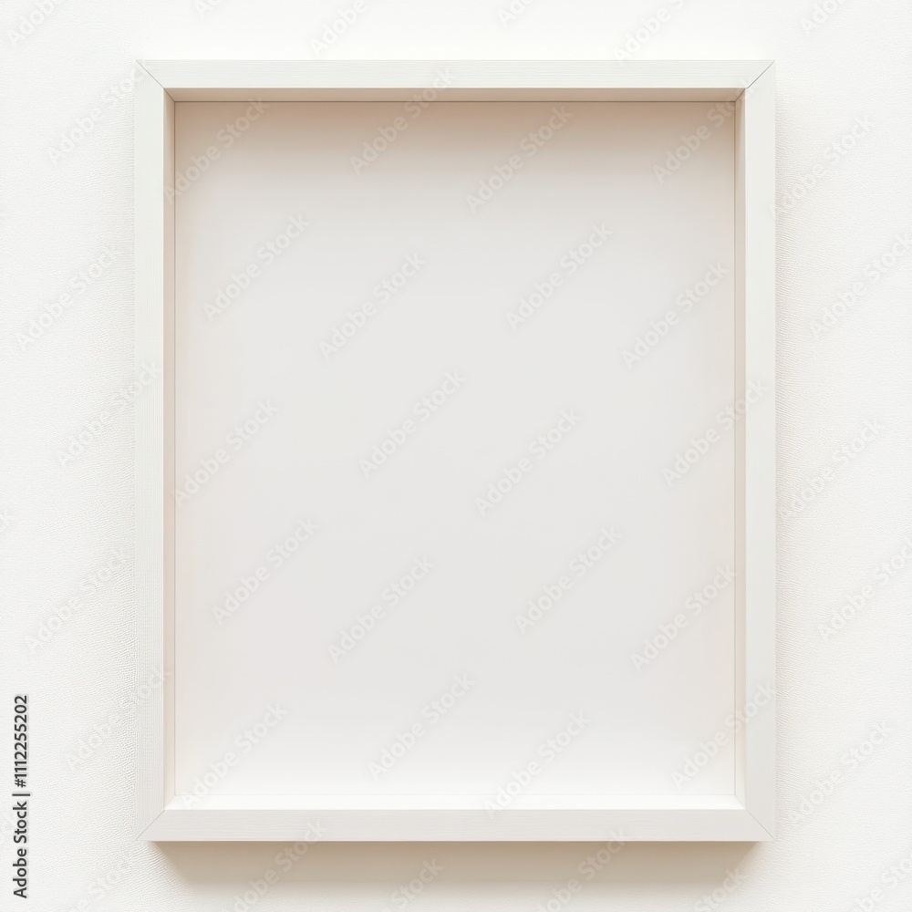 Isolated PNG of a white picture frame on a plain background, perfect for showcasing artwork or photographs. Isolated PNG of a white picture frame on a plain background, perfect for showcasing artwork or photographs.