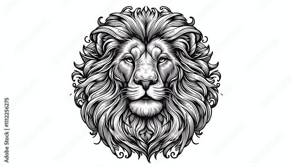 Majestic Lion Head Illustration Majestic Lion Head Illustration
