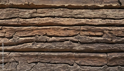 Weathered wooden planks rustic cabin setting textured surface natural environment close-up view craftsmanship concept