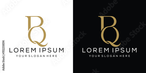 initial letter BQ elegant design logo, luxury serif font vector graphic concept