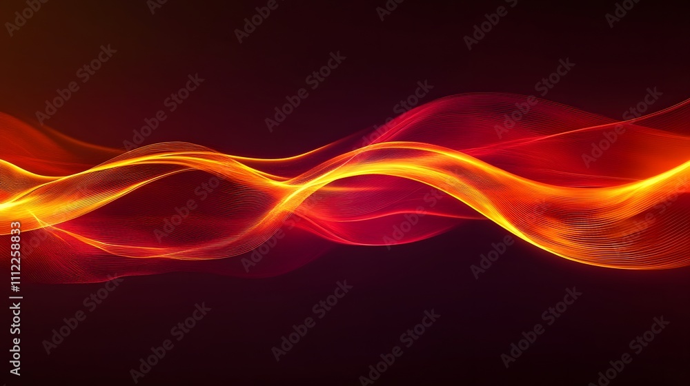 Abstract Red And Orange Wave Energy Flow Abstract Red And Orange Wave Energy Flow
