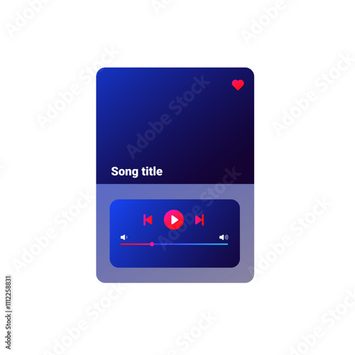 Dark themed audio player interface with user friendly buttons for play, pause, next, and repeat, perfect for mobile devices and digital music streaming services.