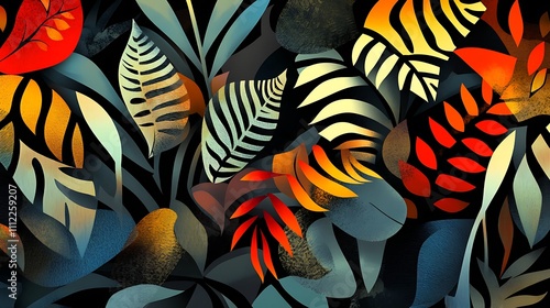 Vibrant Tropical Leaf Pattern.