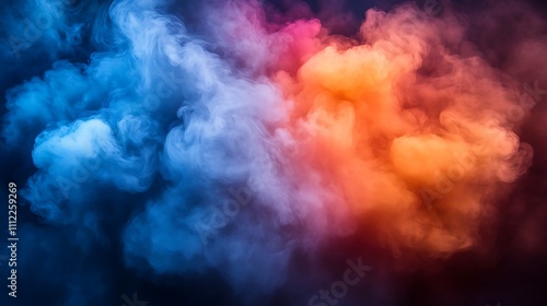 Wallpaper Mural Abstract colorful smoke clouds on black background. Torontodigital.ca