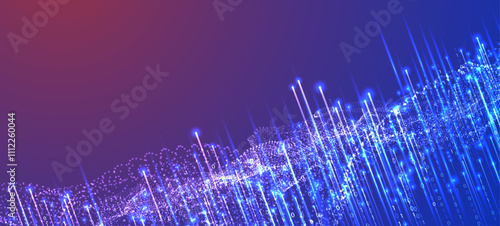 Big Data futuristic, technology light design. Vector datum digital background. Illustration innovation of data system. Hand drawn illustration.