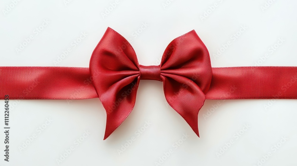 Red ribbon and bow isolated on white background Red ribbon and bow isolated on white background