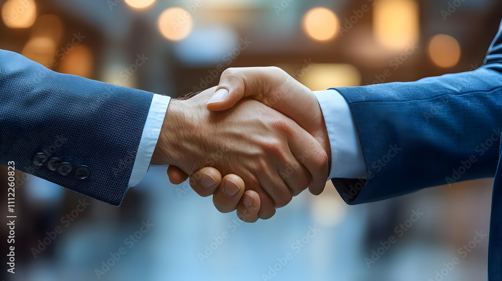 Entrepreneur Handshake with Partner Signifying Successful Business Deal Completion Entrepreneur Handshake with Partner Signifying Successful Business Deal Completion