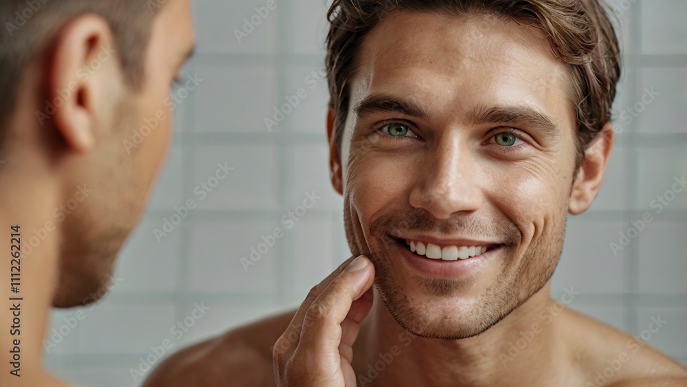 Fototapeta premium closeup_profile_shot_of_the_face_of_a_smiling