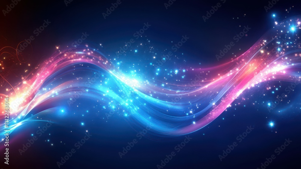 Smooth Glowing Stripes on Abstract Background Smooth Glowing Stripes on Abstract Background