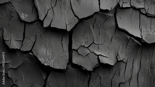 Black texture of old charred wood photo