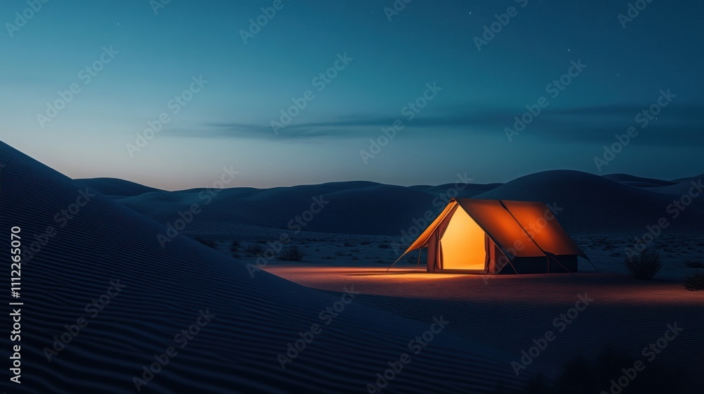 Desert Campsite Under Night Sky Desert Campsite Under Night Sky