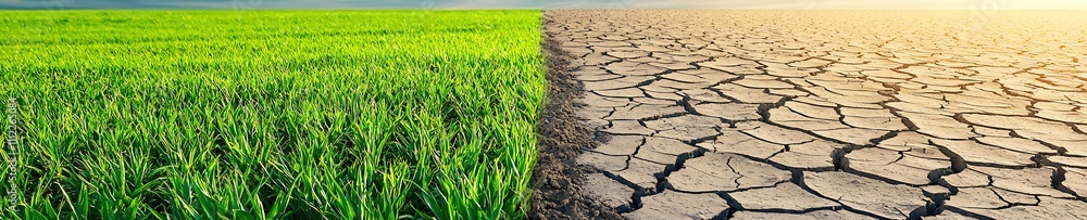 A field of grass is next to a field of dirt A field of grass is next to a field of dirt