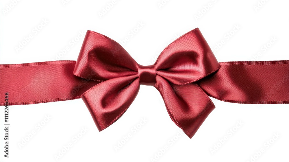 Red ribbon and bow isolated on white background Red ribbon and bow isolated on white background