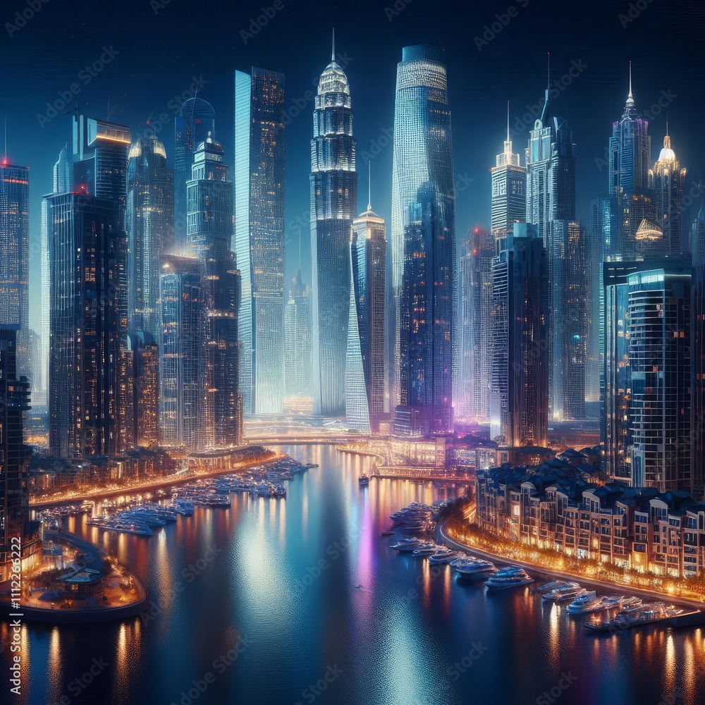 city skyline with a river and a city in the background. city skyline with a river and a city in the background.