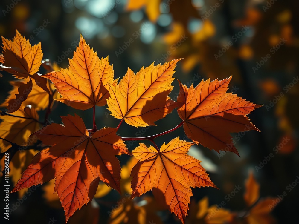 Vibrant Autumn Grape Leaves - Deep Forest Mood Vibrant Autumn Grape Leaves - Deep Forest Mood