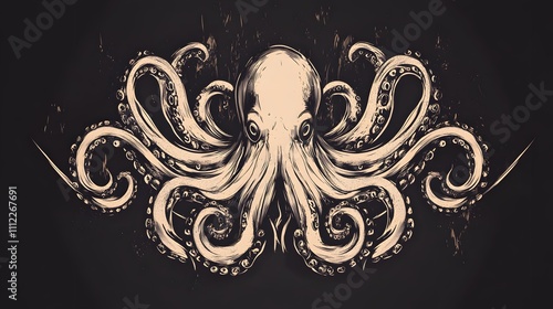 Incredible Commotion of an Octopus, Angry octopus illustration wallpaper photo