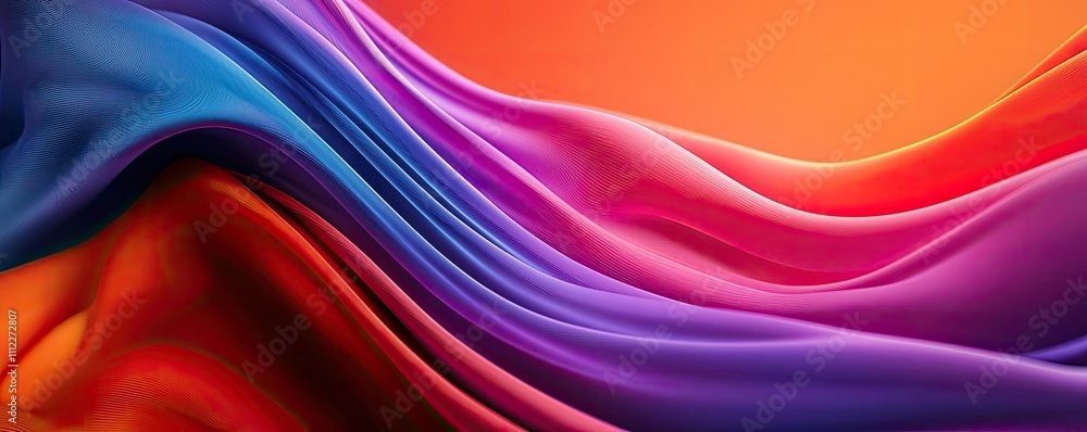 Colorful abstract waves of fabric in vibrant hues flowing smoothly. Colorful abstract waves of fabric in vibrant hues flowing smoothly.