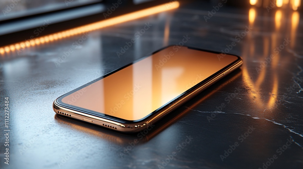 Elegant smartphone presentation blank mockup. 3D rendering Elegant smartphone presentation blank mockup. 3D rendering