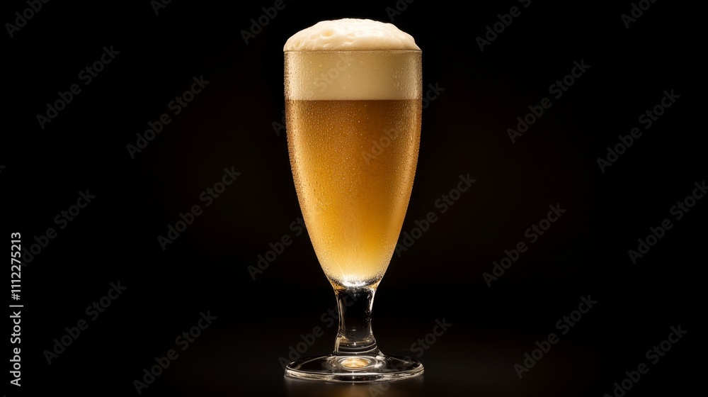 Elegant Beer Glass with Frothy Head