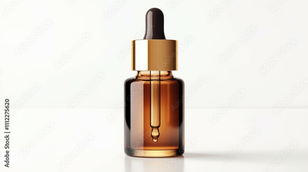 Naklejka premium Glass dropper bottle serum isolated on white background