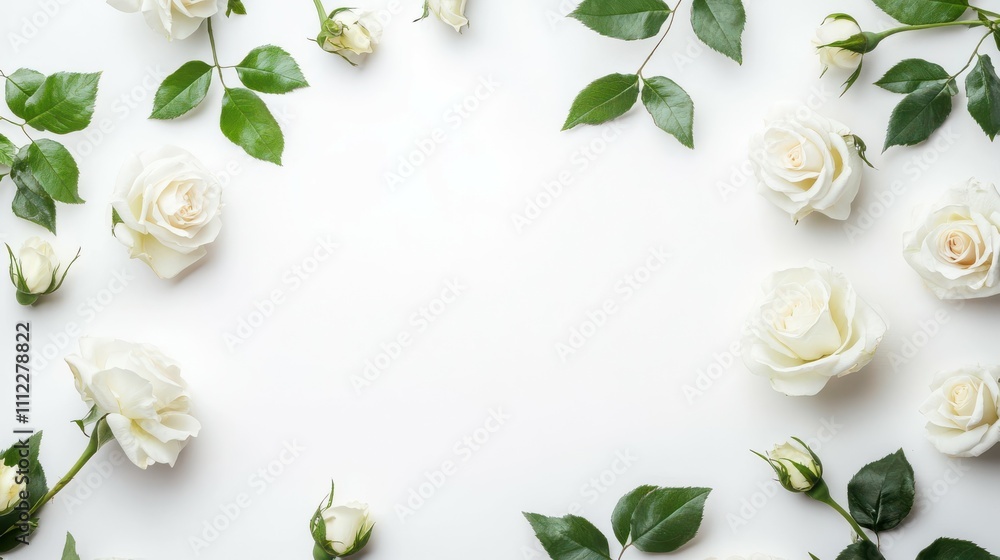 White roses on white background White roses on white background