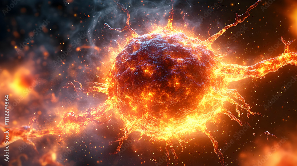 Fiery Cell Destruction: Microscopic Inferno Reveals Cellular Processes Intensely Fiery Cell Destruction: Microscopic Inferno Reveals Cellular Processes Intensely