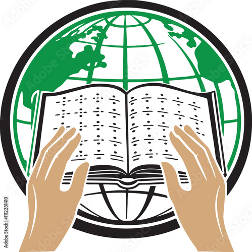 Web world braille day vector illustration