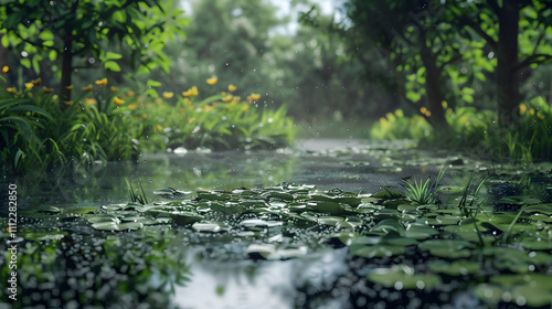 Submerged Pond realistic photo