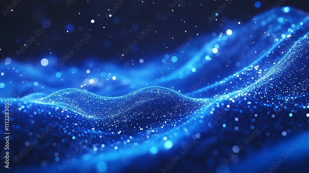 Abstract Blue Particle Wave Background Design Abstract Blue Particle Wave Background Design