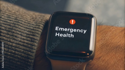 Health warning notification, Emergency health alert on smartwatch