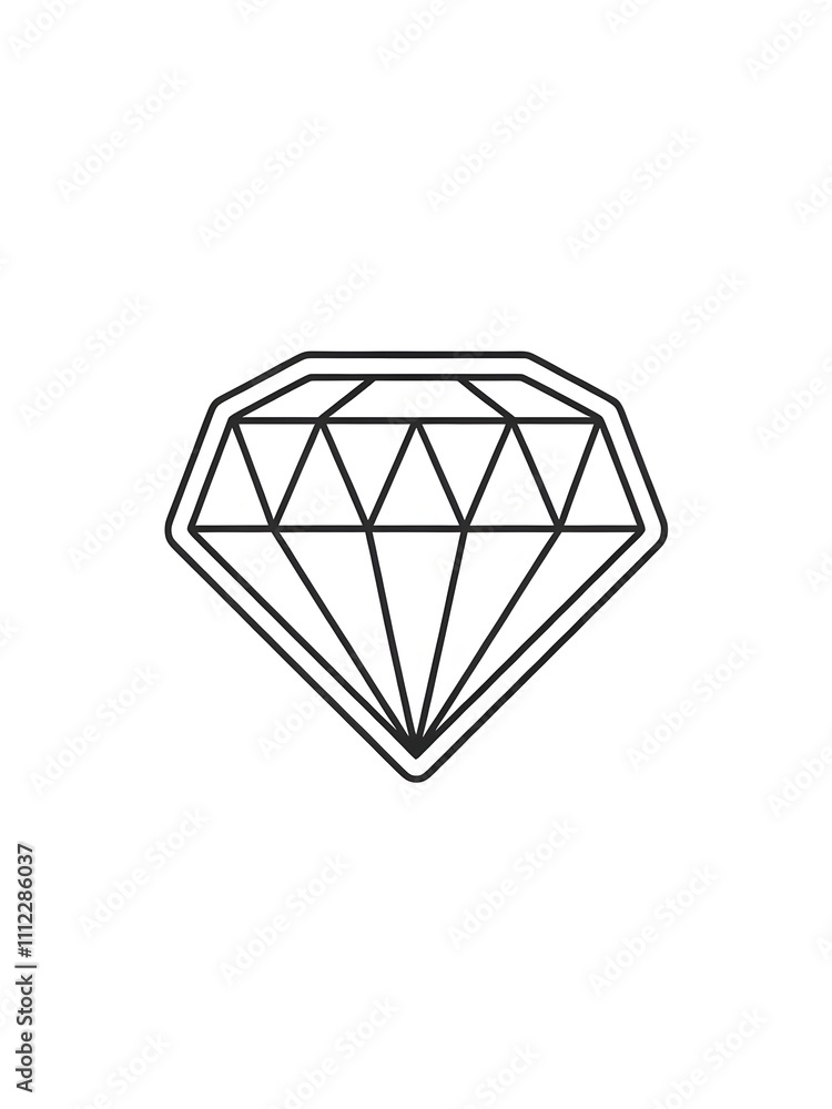 line art of a small diamond shape on a simple white background. line art of a small diamond shape on a simple white background.