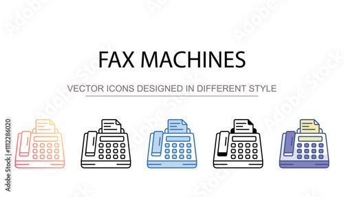 Fax Machines icon design with white background stock illustration
