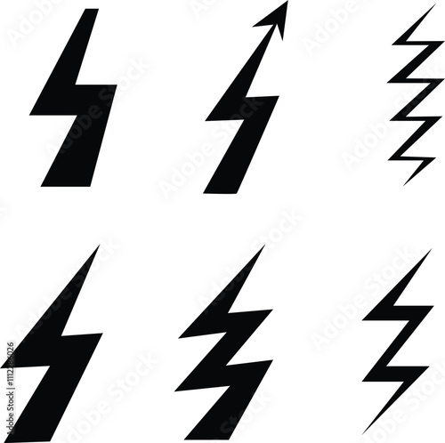 bolt icon set flash  thunder icon