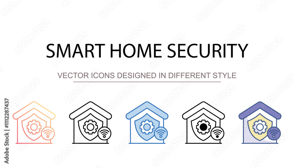 Smart Home Security icon design with white background stock illustration Smart Home Security icon design with white background stock illustration