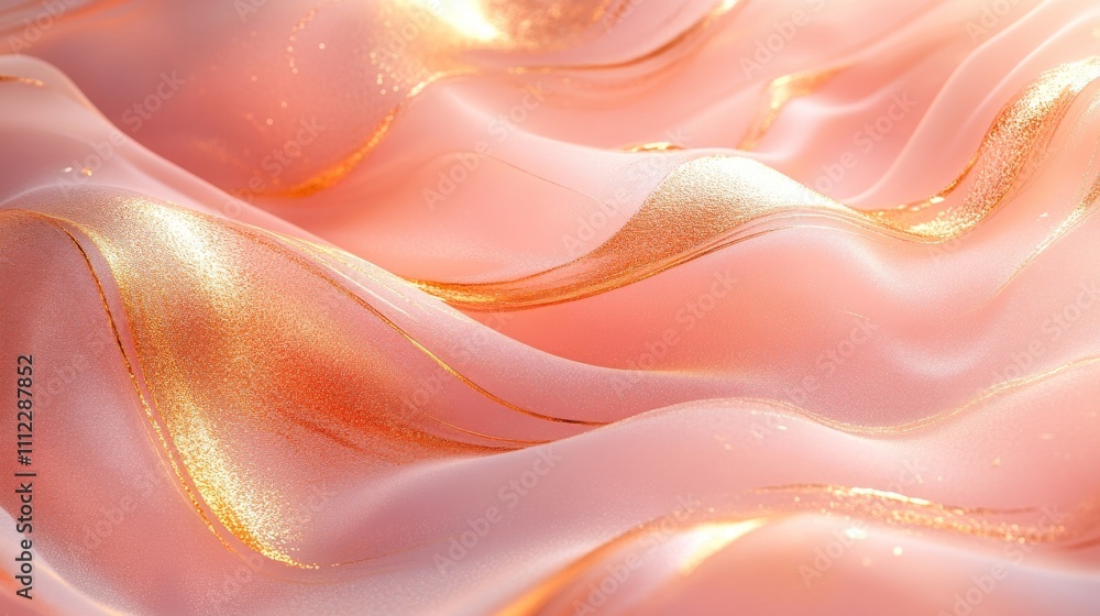 Pink Fabric With Gold Accents Abstract Design Pink Fabric With Gold Accents Abstract Design