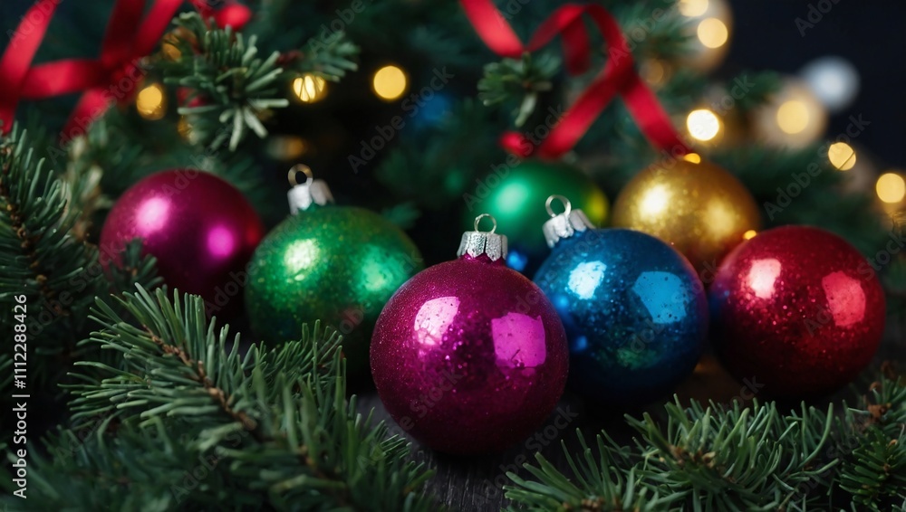 Fototapeta premium christmas tree and decorations